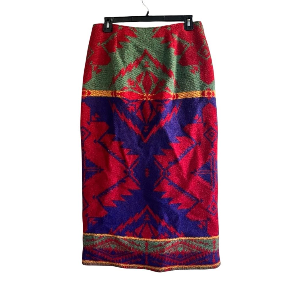 Vintage Ralph Lauren Country Wool Wrap Skirt - Southwestern - Navajo Print - Picture 3 of 16